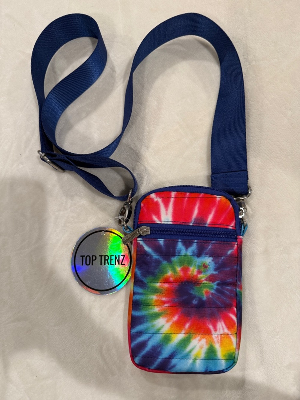 Kids/Adult Tie-Dye Crossbody Phone Bag - Blue Strap